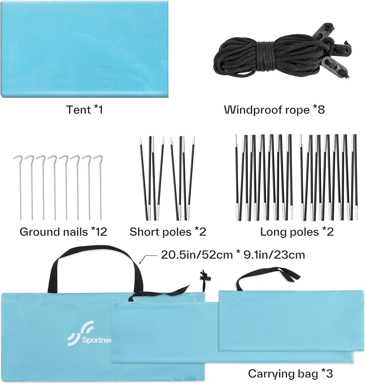 Unbranded Beach Tent Sun Shelter: UPF 50+ UV Protection Beach Canopy Tent Sun Shade for 2-3 Person, Easy Set Up Beach Tent Canopy with 8 Wind Ropes and 12 Ground Stakes for Beach, Size 96.5''x55.7''