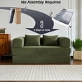 thumbnail image 3 of CQSXDA Foldable 59 Inch Corduroy Sofa Bed With Cylindrical Pillow And Fixed Frame For Living Room Or Bedroom Use, Green, 3 of 16