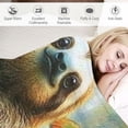 thumbnail image 3 of Orinice Sloth Blanket Gifts for Women Girls Adults Kids Soft Warm Lightweight Cozy Cute Tropical Rainforest Floral Animal Throw Blankets for Bed Living Room Sofa Home Travel Decor  60x80in, 3 of 6