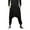 Black, variant on ​​Men's Drop Crotch Trousers Irregular Hem Loose Fit Casual Pants - Large Black​​