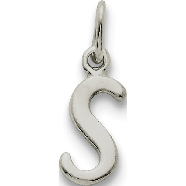 Pendentif en Argent Sterling 925 Initiale S (7to8x13mm) / Charme