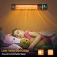 thumbnail image 3 of YouLoveIt Electric Heater 1500W Outdoor Heater Wall Mounted Infrared Space Heater Fast Heat Ceiling Hang for Garage IP65 Remote Control, Outdoor Heater, 3 of 8