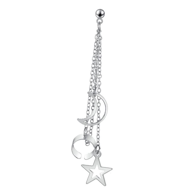 Pendientes de aleación con diseño y estrella Sunnimix tamaño general estilo plata