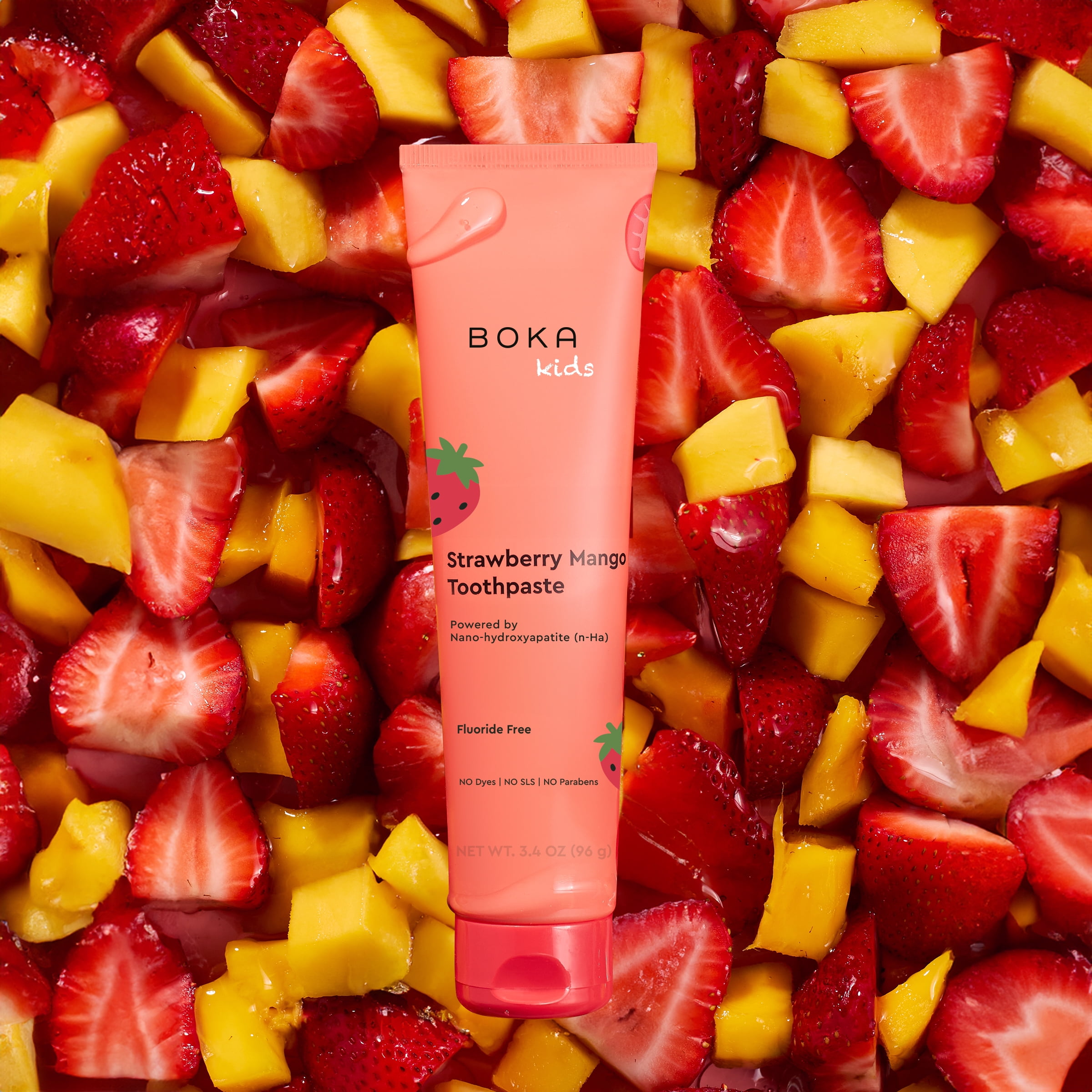 Boka Fluoride Free, Nano-Hydroxyapatite Kids Toothpaste, Strawberry Mango, 3.4oz