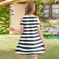 thumbnail image 4 of XADYUY Girls Sleeveless Dresses Casual A-Line Sleeveless Toddler Skater Striped Twirl Crew Neck Swing kids sundresses girls 4-16,Black 4-5 Years, 4 of 6