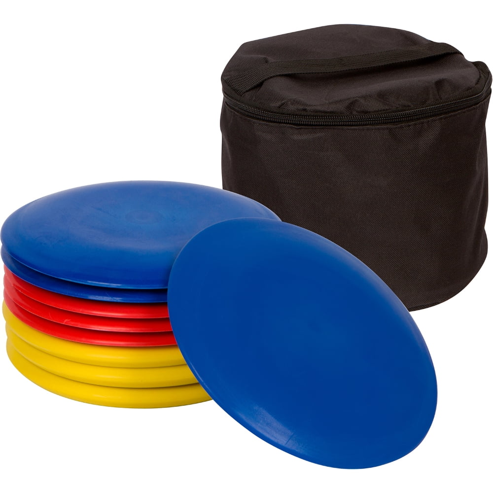 Trademark Innovations Portable Disc Golf Target, Metal Disc Frisbee Golf Goal Set Comes with 6 Discs (Blue)