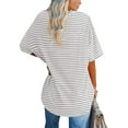 thumbnail image 2 of Sherrylily Women Oversized Striped Tees Loose T Shirts Half Sleeve Crew Neck Tops, 2 of 3