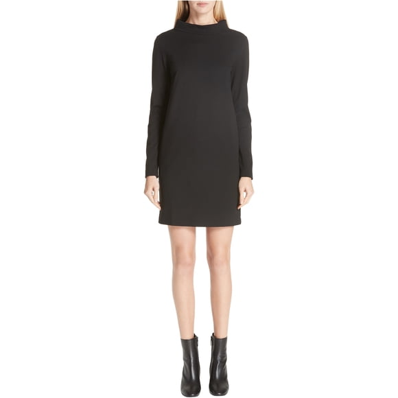 Fuzzi Womens Mock-Neck Shift Dress, Negro, Mediano