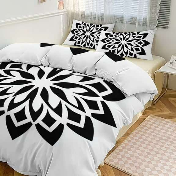 Duvet Cover Queen Size Bohemian Pattern 3 Pcs Duvet Cover Set Bedding Sets Queen Soft Breathable