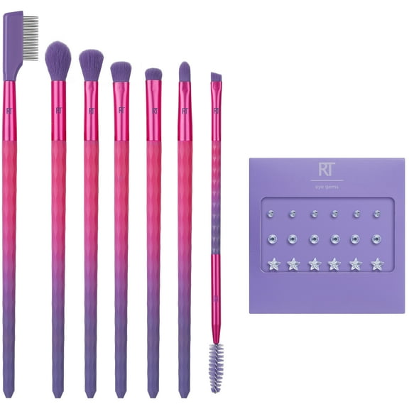 Real Techniques Galactic Glo Bright Eye Makeup Brush Kit, 8 Piece Set