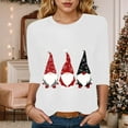 thumbnail image 2 of larppty Christmas 3/4 Sleeve Shirts for Women Funny Gnome Print Womens Christmas Holiday Tshirts Clothes Tops (White, L), 2 of 4