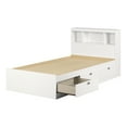 thumbnail image 2 of South Shore Spark Twin Storage Bed and Bookcase Headboard Set, in Pure White, 2 of 9
