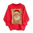 thumbnail image 4 of Craaazy Christmas Printed Long Sleeve Shirts for Women Crewneck Funny Santa Pullover Xmas Tops Gifts, 4 of 6