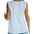 thumbnail image 5 of Loose Fit Casual Crew Neck T Shirts Basic Tee Tops Summer Sleeveless Women Tank Top, 5 of 5