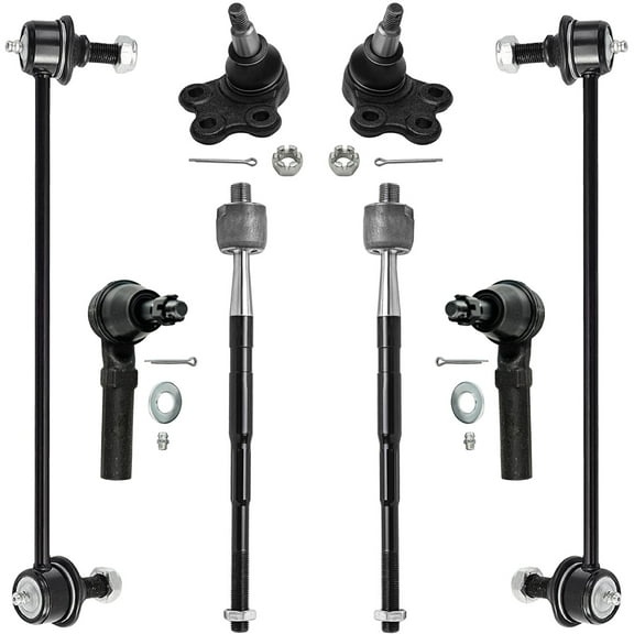 Detroit Axle - 3.0L & 3.6L Front 8pc Suspension Kit for 10-17 Chevy Equinox GMC Terrain, 4 Tie Rod Ends 2 Sway Bar Links 2 Lower Ball Joints 2010 2011 2012 2013 2014 2015 2016 2017 Replacement