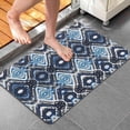 thumbnail image 4 of Blue Geometric Pattern Bathroom Rugs Mat,Non Slip Microfiber Bathroom Rug,Rubber Backing,Soft Bathroom Mats for Bathroom Floor,Tub and Shower,20x32in(50x80cm), 4 of 5