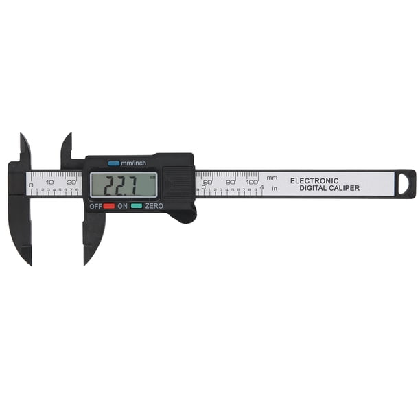 Calibración de Pantalla Digital, Fibra de Carbono de PlásTico LCD Caliper Escala Vernier Escala Vernier 0-100 mm Para Proporcionar Lecturas Precisas