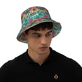 thumbnail image 6 of Daiia Hawaii Palms Pattern Bucket Hat - Trendy Cotton Sun Hat for Beach, Golf, Fishing - Fun Outdoor Vacation Boonie for Men and Women, 6 of 9