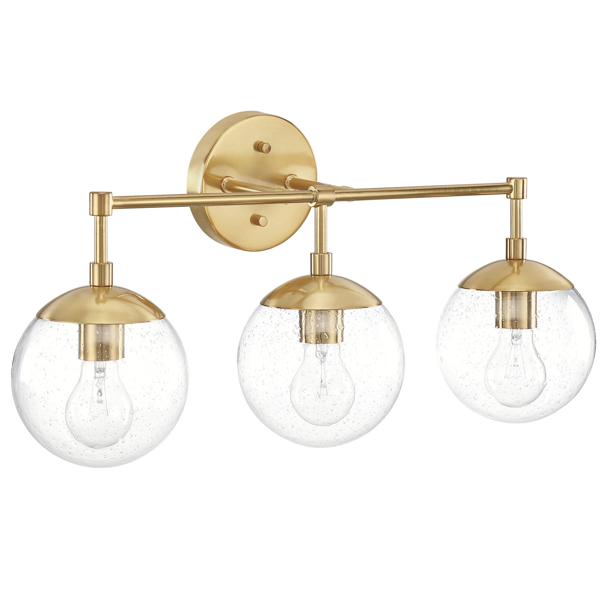 Design House WM958888-SG Gracelyn Modern Indoor Dimmable 3-Light Bathroom Vanity Light with Clear Seedy Glass for Above the Mirror, Satin Gold
