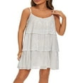 thumbnail image 1 of PENGXIANG Femmes Couches Volants Gâteau Robe Paillettes Spaghetti Sangle Mini Robe Backless Parti Danse Robe Cami, 1 of 7
