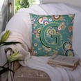 thumbnail image 3 of Carolines Treasures CJ2015-GPW1414 Letter G Circle Circle Teal Initial Alphabet Canvas Fabric Decorative Pillow  14Hx14W, 3 of 4