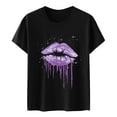 thumbnail image 5 of ALLLIST Spring Tops for Women 2024 Purple Crew Neck Short Sleeve Graphic T-Shirts Women's Blouse XXL, 5 of 5