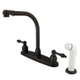 thumbnail image 1 of High Arch Kitchen Faucet With White Sprayer - Oil Rubbed Bronze Finish, 1 of 1