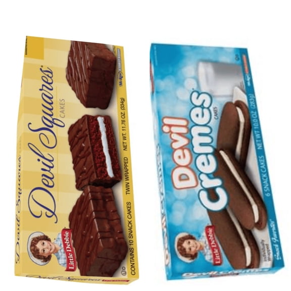 Little Debbie Devil Cream, Devil and Squares Cakes Individual wrapped | Morning Snack| Devil duo