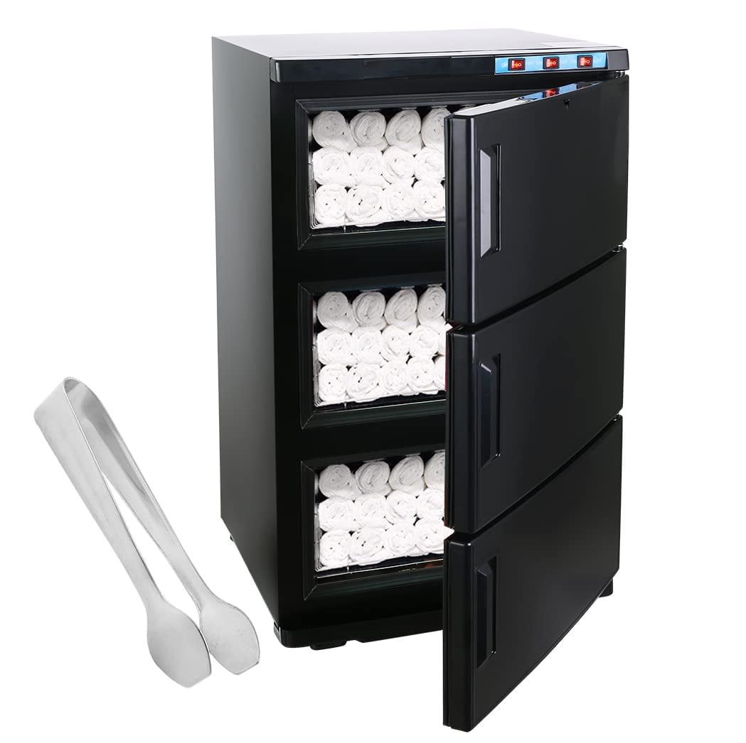 iMeshbean Black Hot Towel Warmer Professional 3 Door Towel