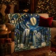 thumbnail image 3 of Mystical Moonlit Herons Water Lilies Fantasy Art, Peaceful Mountain Lake Scene, Warm Flannel Blanket for Cabin and Lodge, Outdoor Lovers Camping Gift, Fantasy Home Decor, 3 of 9
