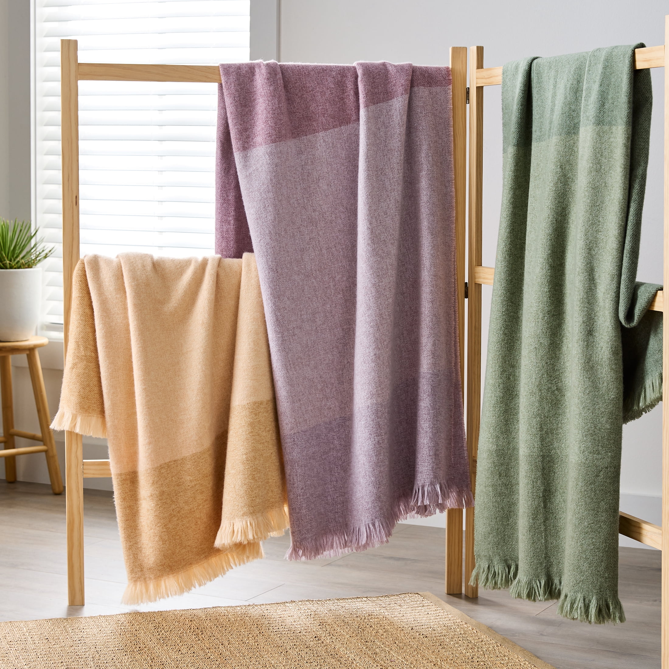Better Homes & Gardens Ultra Soft Brushed Woven Oversized Throw Blanket, Goldenrod