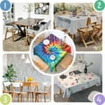 thumbnail image 4 of Colorful Rainbow Tie Dye Spiral Pattern Square Tablecloth,Waterproof Square Table Cover,Wipeable Spillproof Washable Table Cover for Home Kitchen Party Decor 42"X42"(107x107cm), 4 of 6