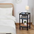 thumbnail image 5 of Small Side Table for Small Spaces - Slim End Table with Magazine Holder - 2 in 1 Design Narrow End Table Living Room - Skinny Bedside Table Nightstand Bedroom Thin Side Table (Grey), 5 of 9