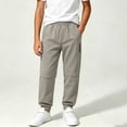 thumbnail image 7 of Sakuulaan&nbsp;Boys Sweatpants Elastic Waist Joggers Solid Color Casual Pants for Kids Boys 3‑14Y, 7 of 7