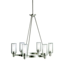 Mid Century Modern Six Light Chandelier-Brushed Nickel Finish Bailey Street Home 147-Bel-551433