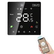 OWSOO Smart Thermostat for Home Touchscreen WiFi Voice App Programmable Temperature Control IP20 Protection Auto/Manual Mode Digital Thermostat for 16A Electric Underfloor Heating Compatible with