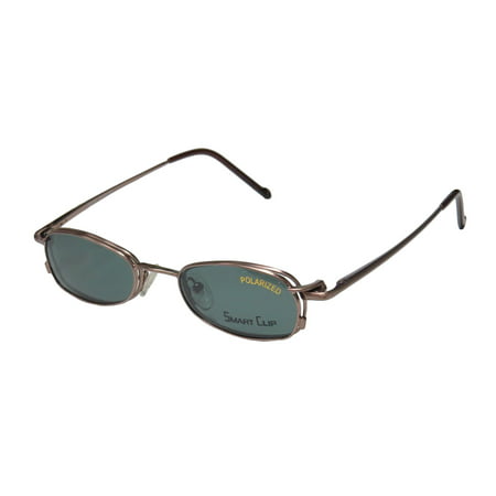 New Smartclip 605 Mens/Womens Designer Full-Rim Antique Copper Affordable Hip Polarized Clip-on Lenses Frame Demo Lenses 46-19-140 Sunglass Lens Clip-Ons Flexible Hinges Eyeglasses/Eye Glasses