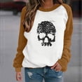 thumbnail image 2 of Blusa de manga larga con estampado de esqueleto de Halloween a la moda para mujer, suéter informal con cuello redondo, Tops, camisetas Fridja  fjkfkj6781, 2 of 6