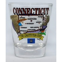 Connecticut State Elements Map Shot Glass