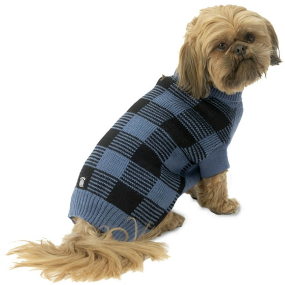 Checker's Checkered Blue & Black Dog Sweater