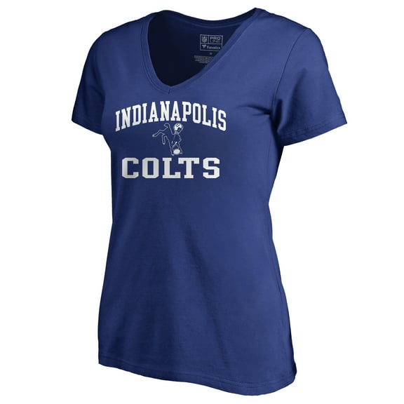 Women's Royal Indianapolis Colts Vintage Collection Victory Arch V-Neck T-Shirt