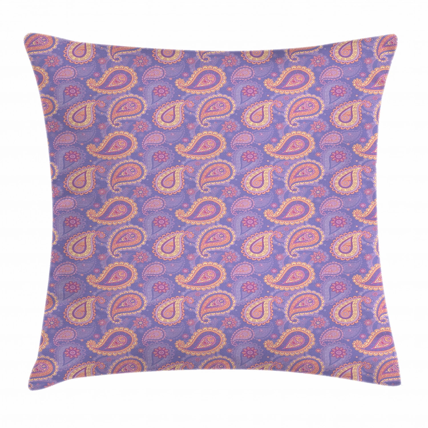 Ethnic Throw Pillow Cushion Cover, Traditional Bohemian Paisley Pattern