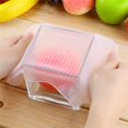 thumbnail image 3 of 4pcs Seal Vacuum Food Magic Wrap Multifunctional Food Fresh Keeping Plastic Wrap Silicone Transparent Re-Usable Food Wraps, 3 of 10