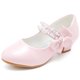 thumbnail image 1 of Zapatos Motasha vestido rosa para niña con tacón y flor, talla 10, 1 of 7