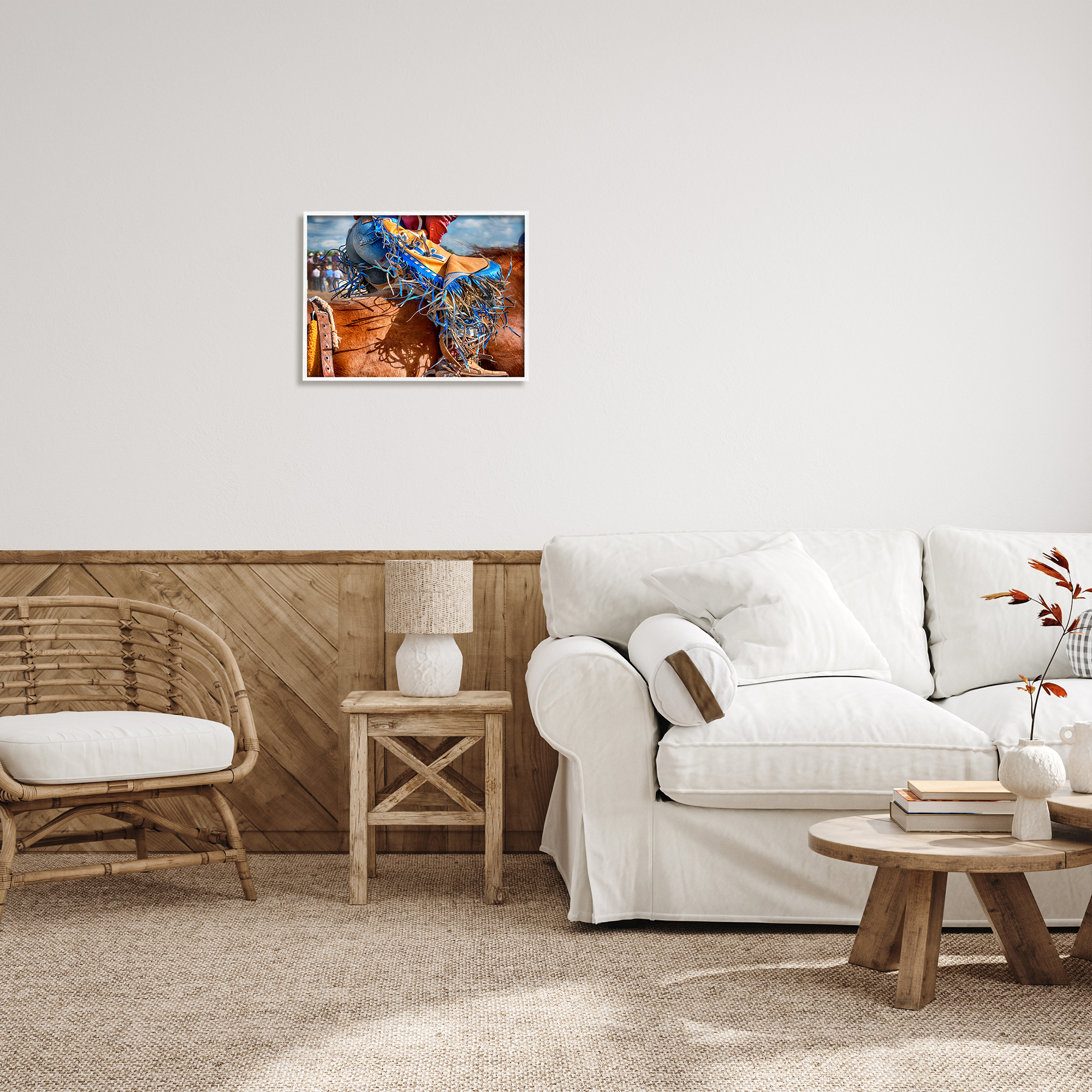 Stupell Industries Cowboy at Rodeo Photography Animals & Insects Photography White Framed Art Print Wall Art, 20 x 16