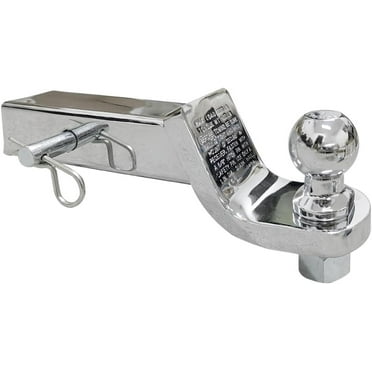 Adjustable Trailer Hitch Kit, Chromed 2 Inch Towbar Tongue Ball Mount with 50MM Ball