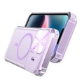 thumbnail image 2 of ELEHOLD Rugged Case for iPhone 15 6.1 Inch with Folding Camera Lens Protector Cover Kickstand Function Compatible with Mag Safe Magnetic Shockproof Case for iPhone 15,Purple, 2 of 6