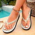 thumbnail image 6 of Xdegoge Flip Flops for Women Open Toe Flatform Thong Sandals Retro Polka Dot Print Thick Sole Slip On Casual Beach Vacation Daily Shoes, 6 of 9