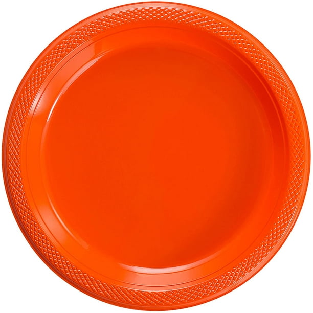 Exquisite 7" Disposable Plastic Plates Bulk 100 Count Party Pack