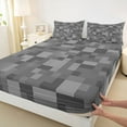 thumbnail image 3 of jejeloiu Modern Miners Games Full Size Sheets,Gray Pixelated Check Bed Sheets,Cartoon Gamepad Gaming Sheet Sets For Boys Teens,Ultra Soft Home Decor,4pcs, 3 of 7